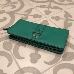 Green leather Cole Haan wallet
